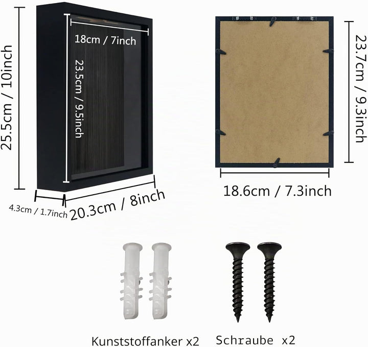 FramePro Bilderrahmen für Ticket Shadow Box 3D Rahmen zum Befüllen Tiefer Aufbewahrungsboxen Glassch