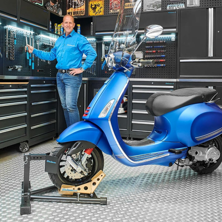 Datona Radwippe für Roller – Motorradständer bis 16 Zoll Reifen – Sicherer Stand mit Kipp-Mechanismu