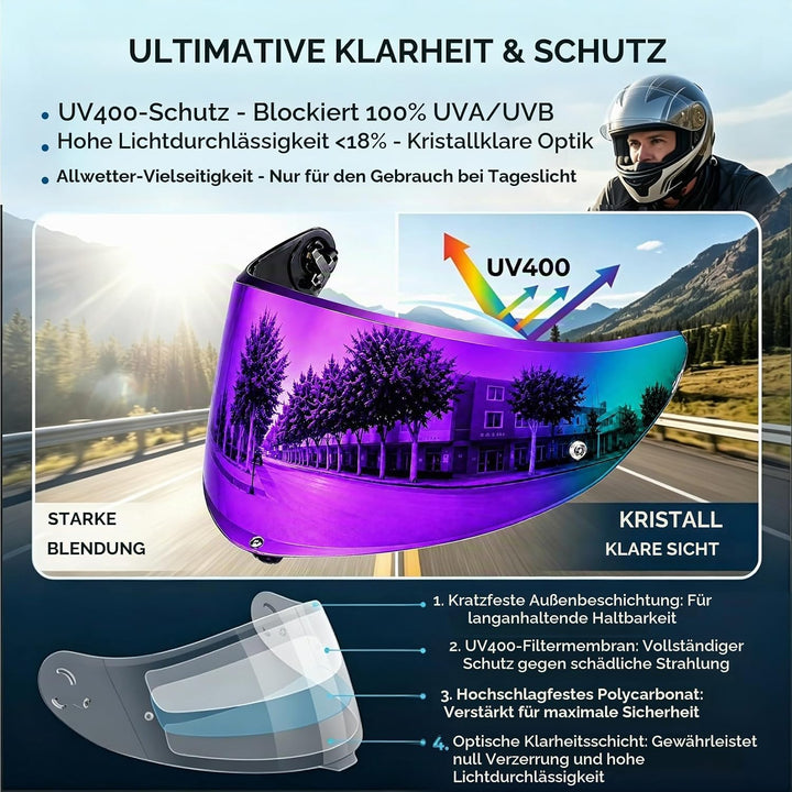 psler Helmvisier für K6 K6s, Helmgesichtsschutz Getöntes Visier Motorradhelm Zubehör Ersatz für K6 K