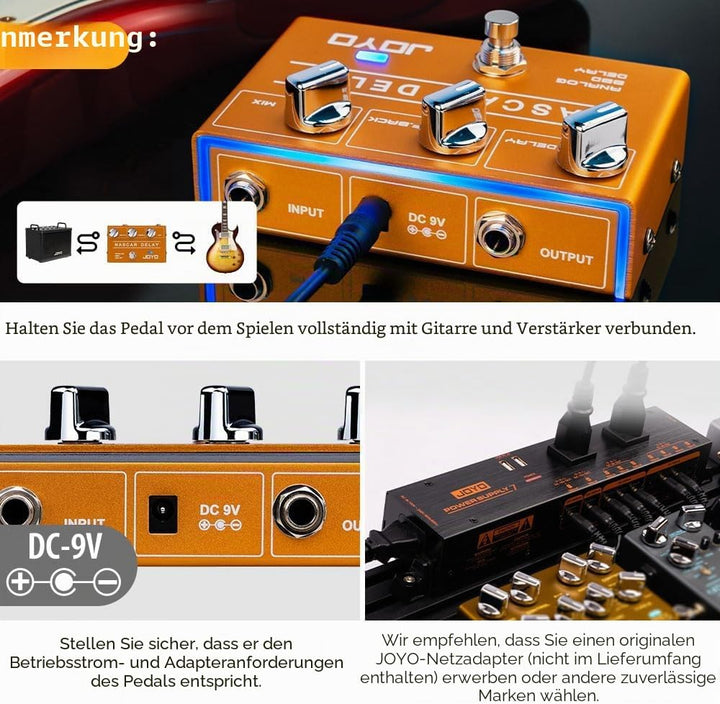 JOYO Analoges Delay-Effektpedal der R-Serie, Vintage, warmer natürlicher Klang für sentimentale E-Gi