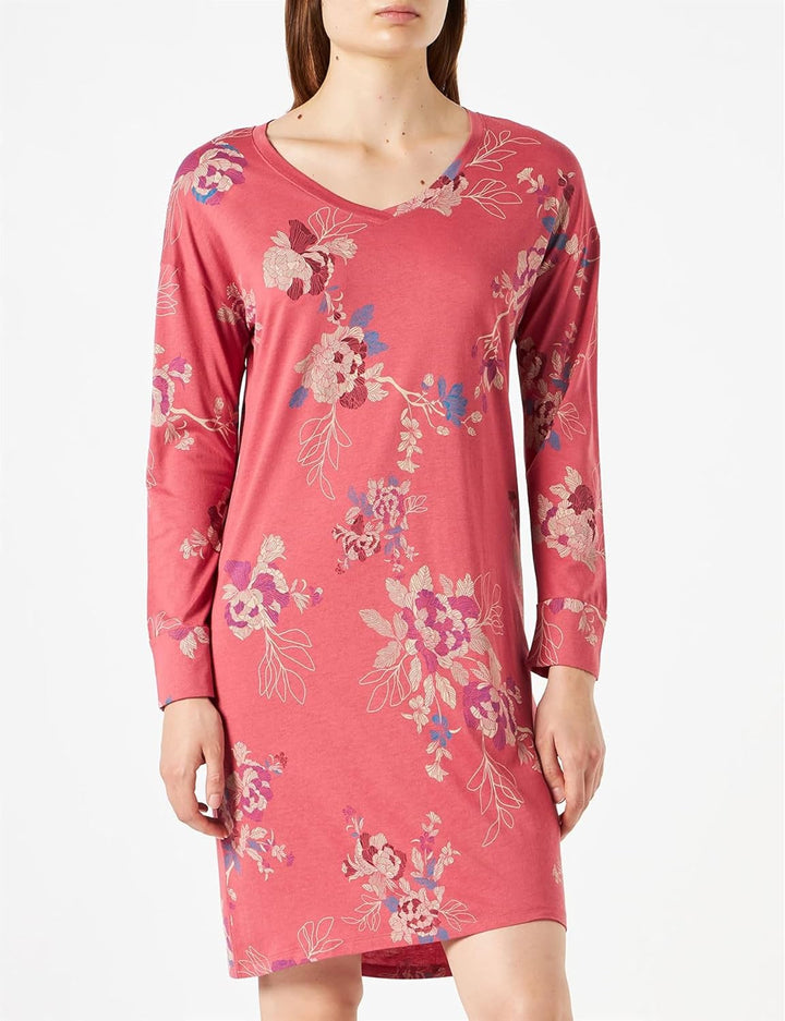 Triumph Damen Nightdresses NDK LSL 10 Co/Md Nachthemd 36 Pink - Dark Combination, 36 Pink - Dark Com