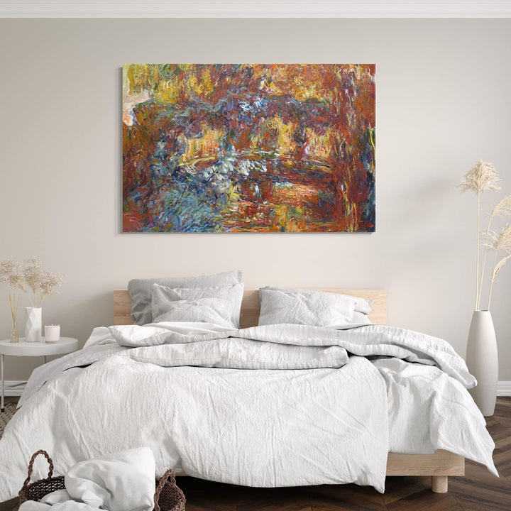 Printed Paintings Leinwand (100x70cm): Claude Monet - Japanische Brücke über den Seerosenteich (1 10