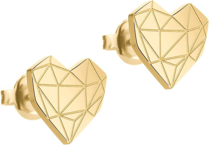 LIEBESKIND BERLIN Herz Ohrstecker – Silber, Gold, Roségold & Schwarz – klein & gross – Damenschmuck