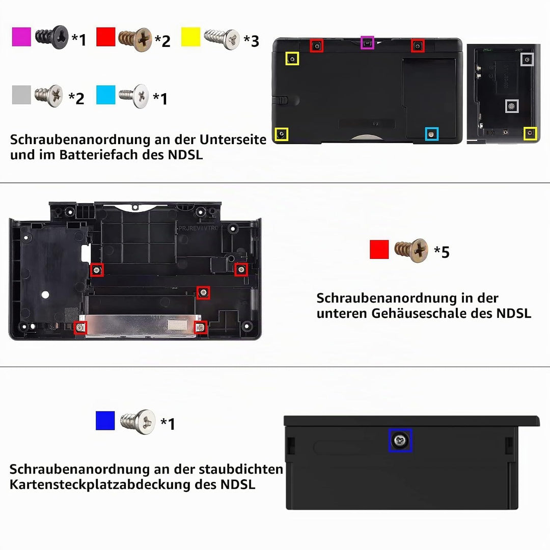eXtremeRate Full Gehäuse Case für Nintendo DS Lite NDSL, DIY-Ersatz Voll Hülle&amp;Knöpfen&amp;Screen Protec
