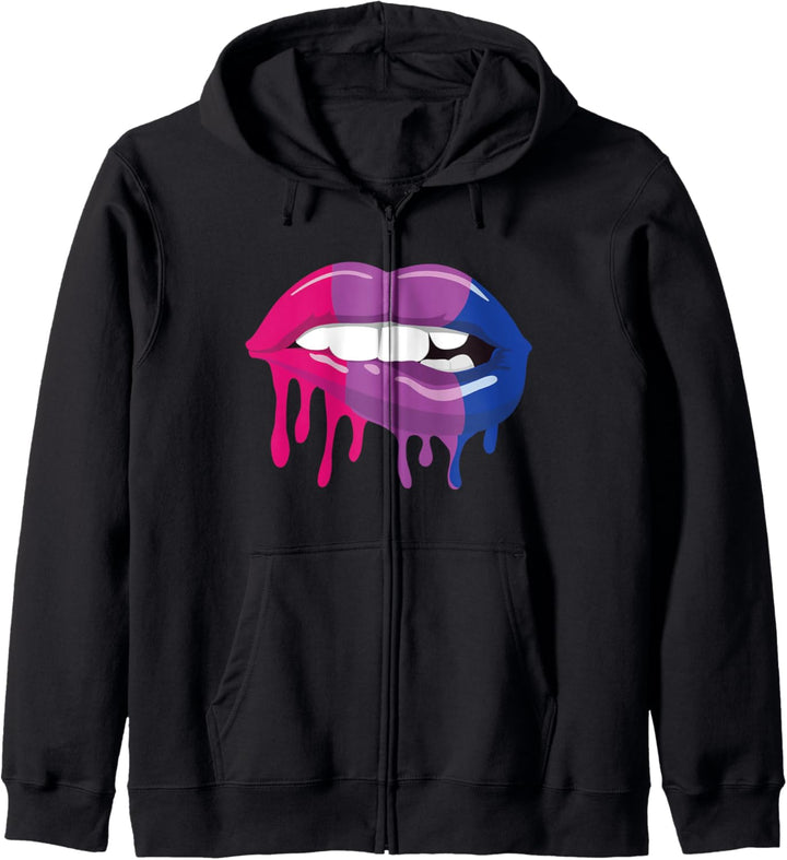 Bisexual Pride Flag Beisslippe LGBTQ Kapuzenjacke
