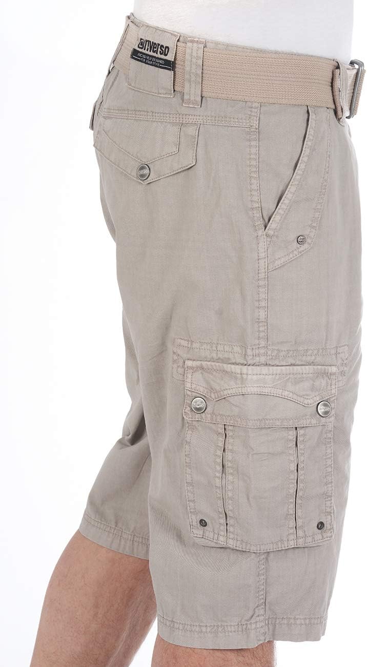 riverso Kurze Hosen Herren Cargo Shorts mit Gürtel Regular Fit RIVAnton Cargoshorts Sommer 100% Baum