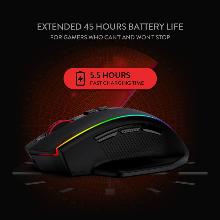Redragon M686 Vampire Elite Kabellose Gaming Maus, 16000 DPI Kabelgebunde/Kabellose Maus mit Profess