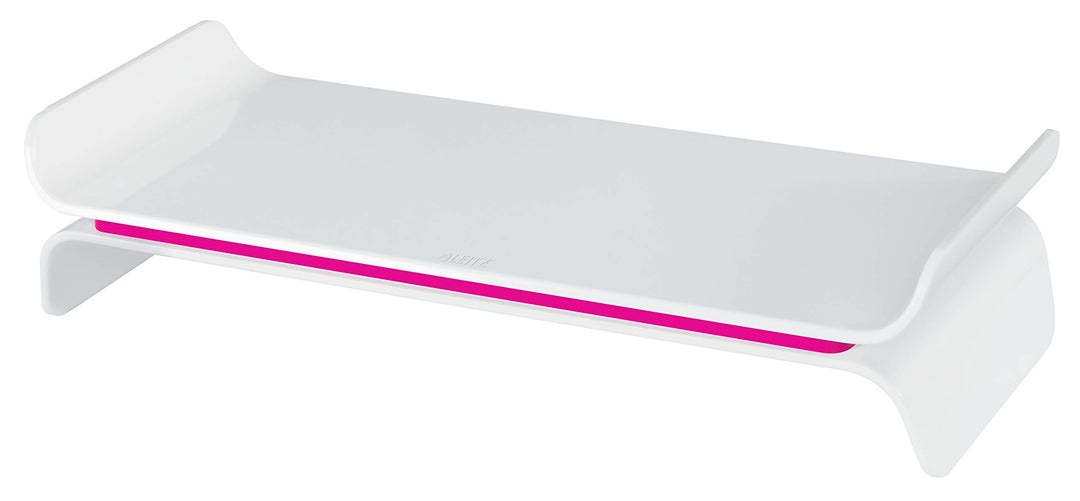 Leitz Ergo WOW verstellbarer Monitorständer, Zwei Höheneinstellungen, Pink/Weiss, 65040023, Pink