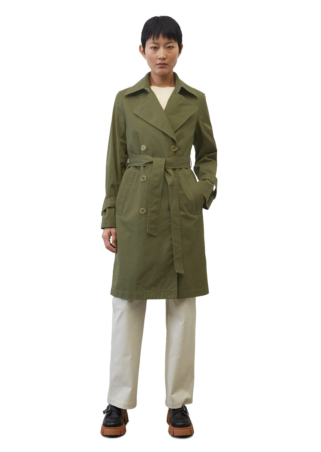 Marc O'Polo Damen Woven Coats 38 477-Wilde Olive, 38 477-Wilde Olive
