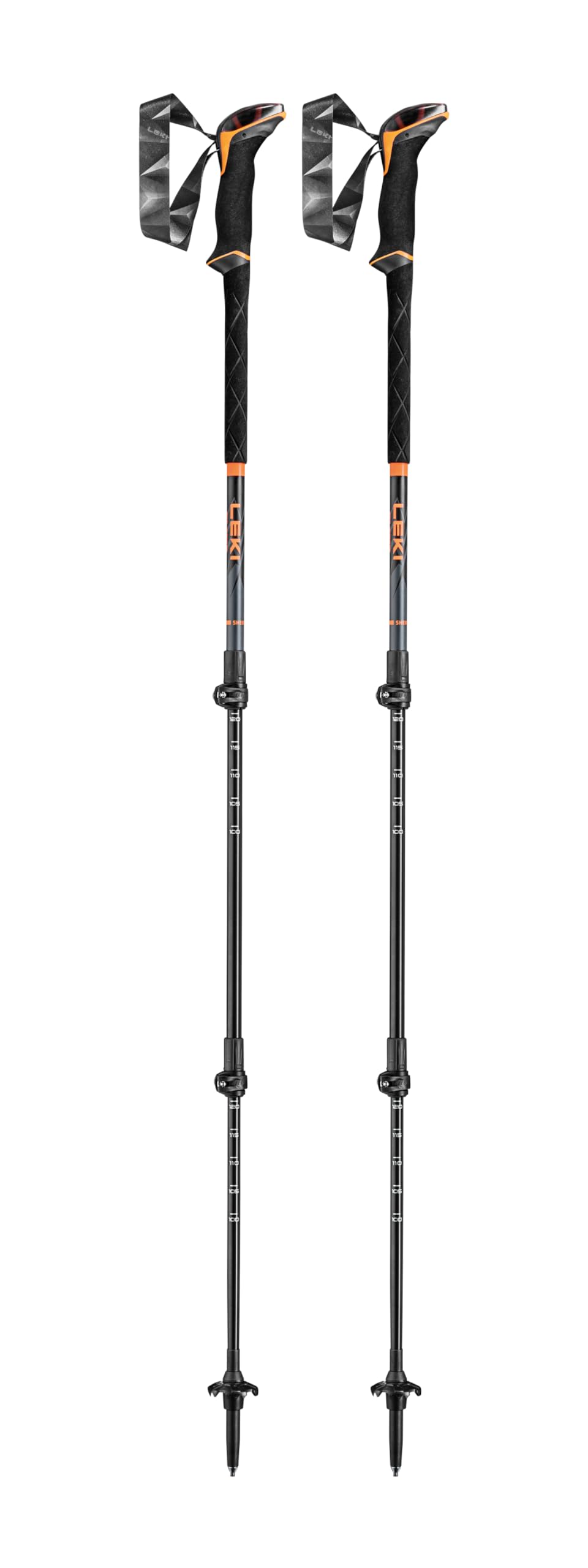 LEKI Sherpa Lite Stöcke neonorange-black-denimblue (68) 100 - 135, neonorange-black-denimblue (68) 1