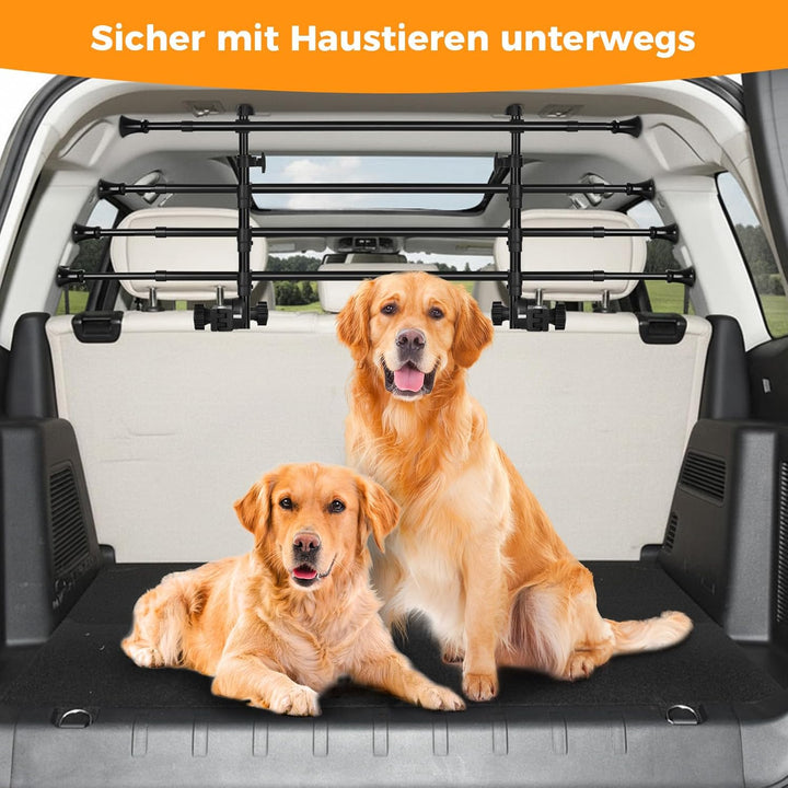 Hundegitter Auto Kofferraum, Verstellbar Gepäckgitter Trenngitter mit Kopfstützenfixierung, Schutzgi
