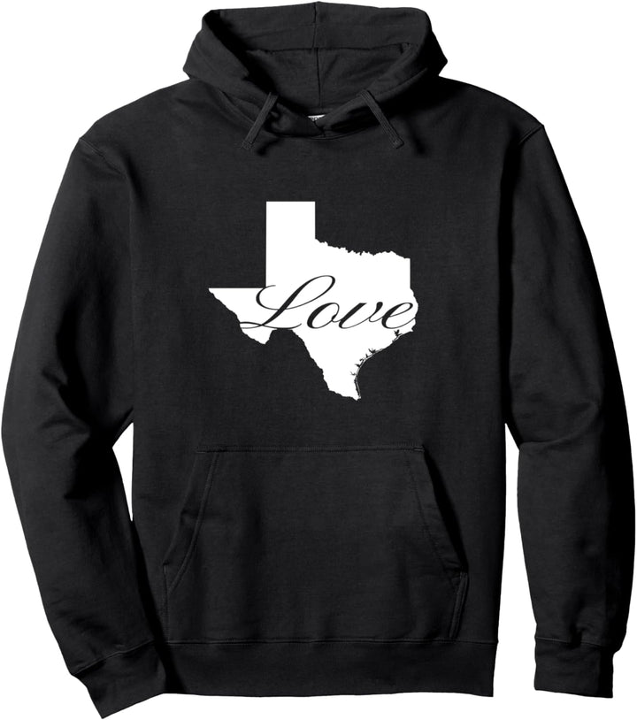 Texas Cursive Love State Pride Pullover Hoodie