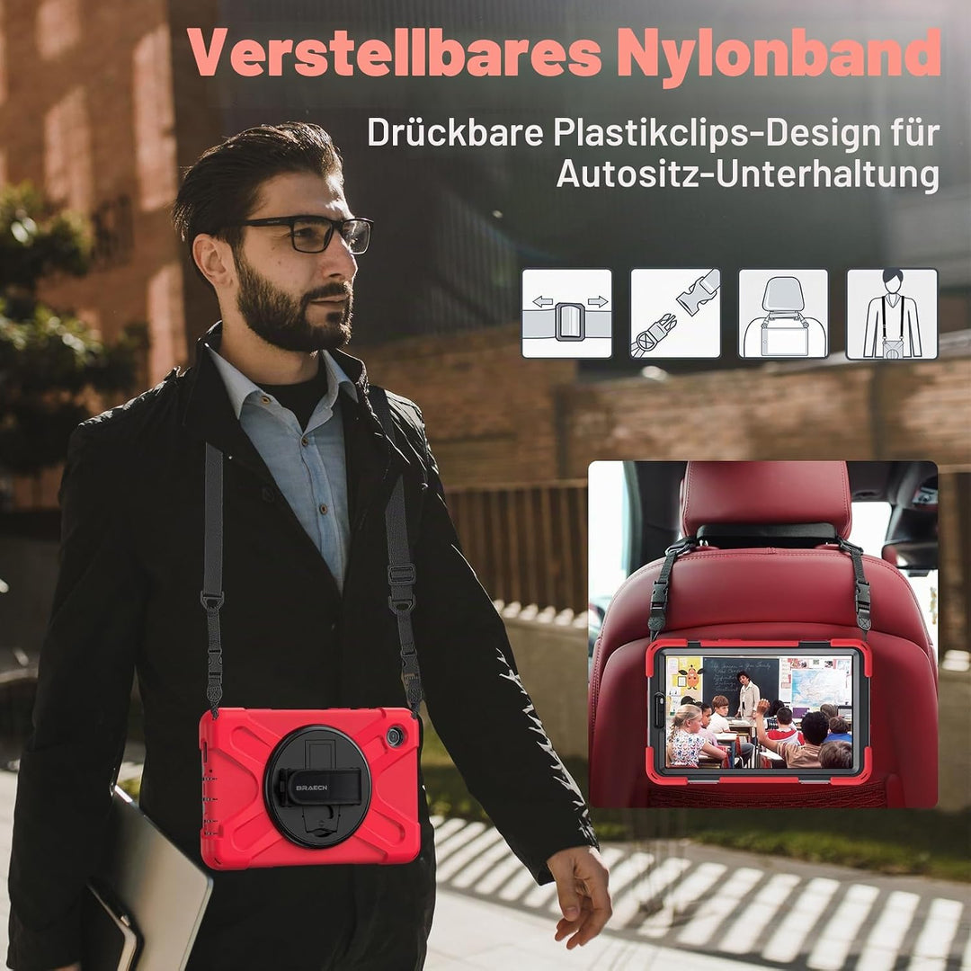BRAECN für Samsung Galaxy Tab A9 Hülle 8,7 Zoll 2023 SM-X110/X115/X117, Stossfeste Robuste Tragbare