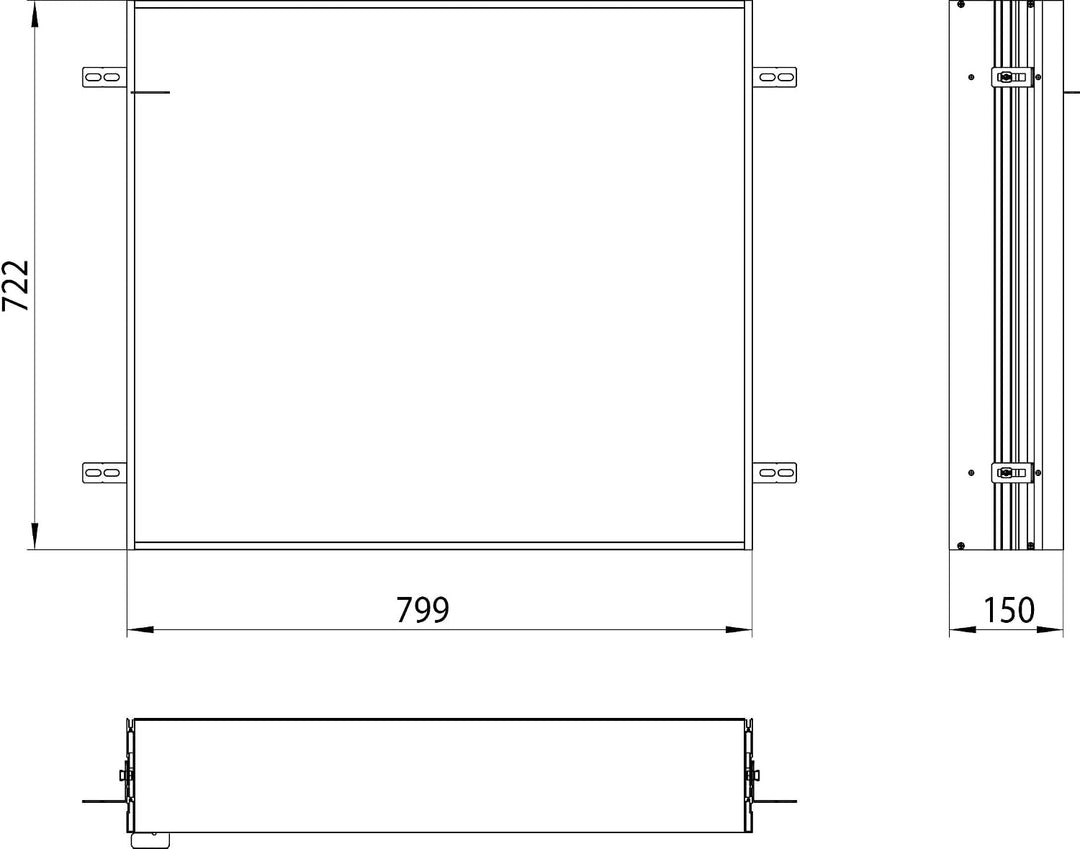 Emco Prime 2 Einbaurahmen für asis Lichtspiegelschrank 80 cm - 949700019