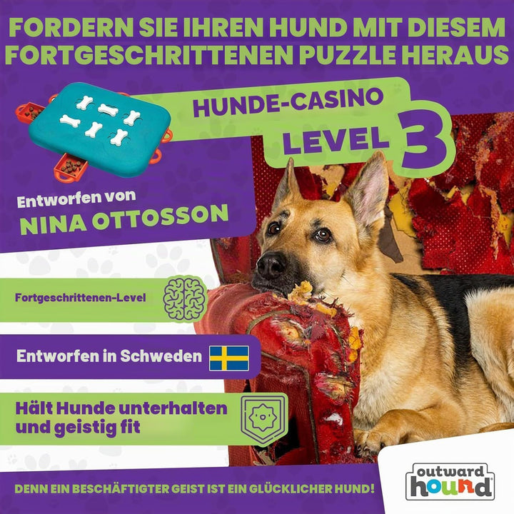 Outward Hound Nina Ottosson Dog Casino - Interaktives Hundespielzeug für Leckerlis - Fortgeschritten