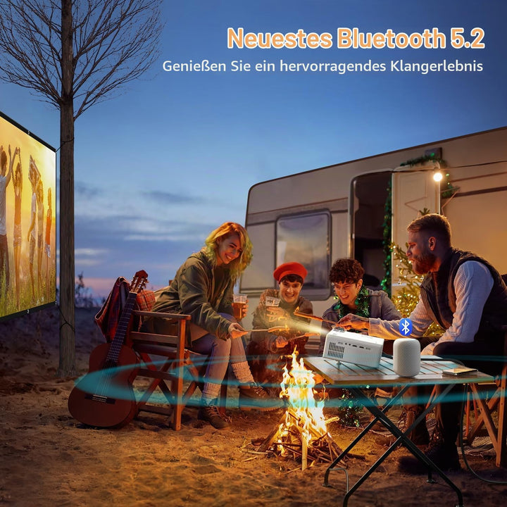 Beamer [Elektrische Keystone 6D/4P] Beamer 4K Heimkino 26000 Lumen, VISSPL Full HD 1080P WiFi Blueto