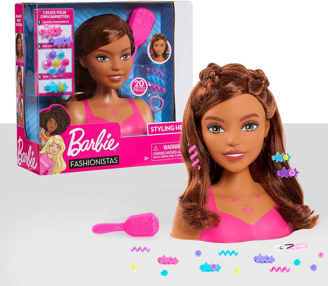 Just Play JPL62570 Barbie SMALL STYLINGHEAD-BRAUNES Haar, Mehrfarbig