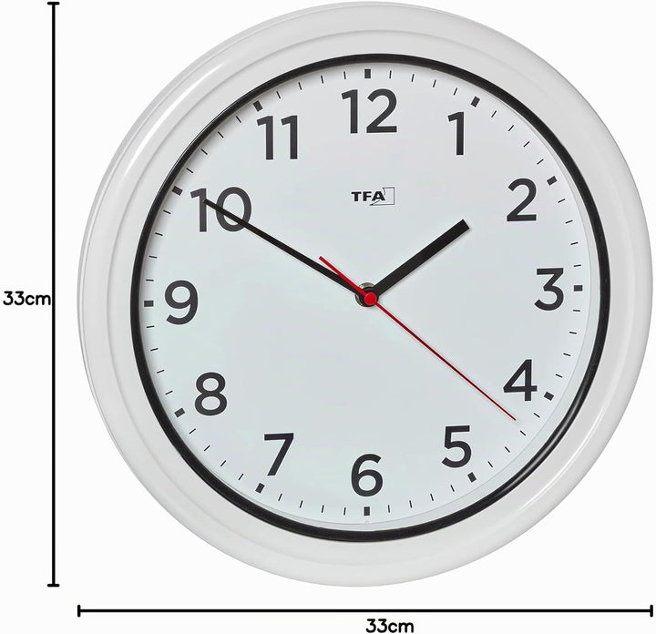 TFA Dostmann Aussen Wanduhr wasserdicht, 60.3078, Outdoor Uhr, UV beständig, Quarzuhr ohne Funk, für