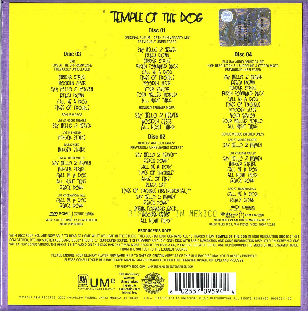 Temple of the Dog (Ltd.Edt.Super Deluxe Box), Audio-CD