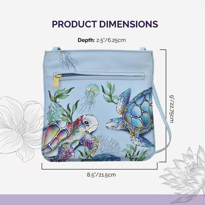 Anuschka Damen Cross Body aus Leder, handbemalt Einheitsgrösse Underwater Beauty, Einheitsgrösse Und