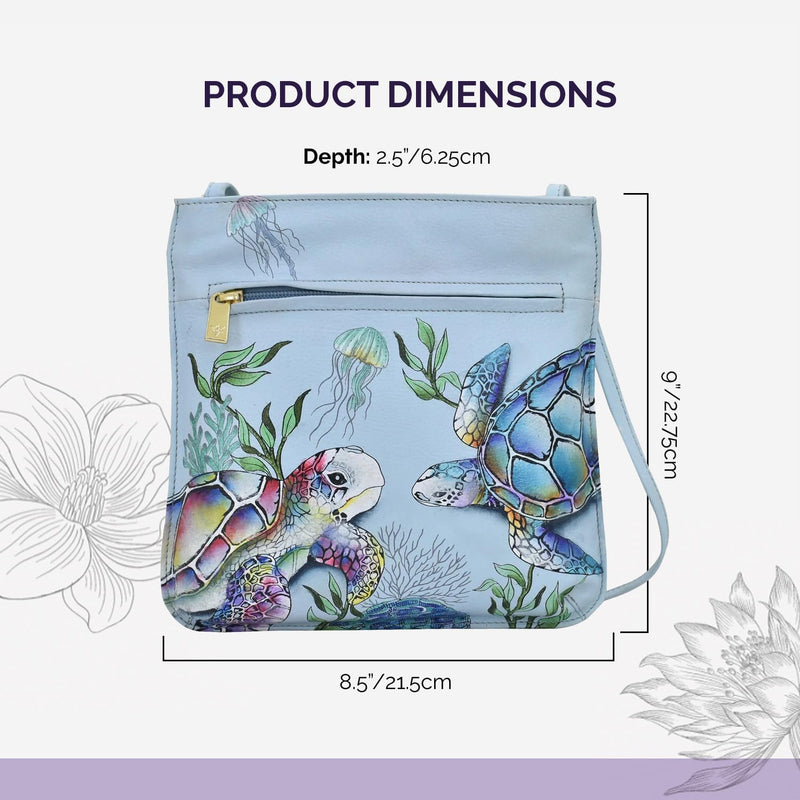 Anuschka Damen Cross Body aus Leder, handbemalt Einheitsgrösse Underwater Beauty, Einheitsgrösse Und