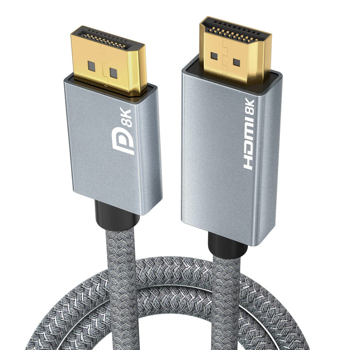 8K DisplayPort auf HDMI Kabel 1m - 8K@60Hz 4K@120/240Hz 2K@360/480Hz, Unidirektional Aktives DP 1.4