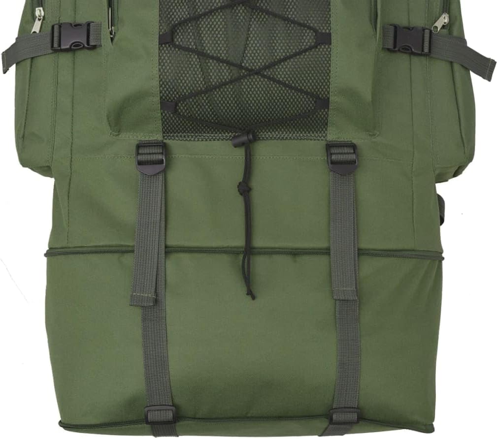 vidaXL Trekkingrucksack Armee Rucksack Kampfrucksack Wanderrucksack XXL 100 L 100 l Grün, 100 l Grün