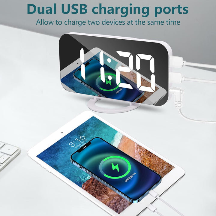 U-picks Wecker Digital, LED Digitale Uhr, 6,5" Digitaler Wecker Tischuhr mit Snooze, Verstellbare He