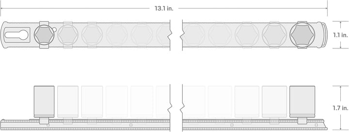 TEKTON 3/8"-Antrieb 6-Kant Steckschlüssel-Satz, 12-teilig (8-19 mm) | SHD91102 Standard 12-Piece (8