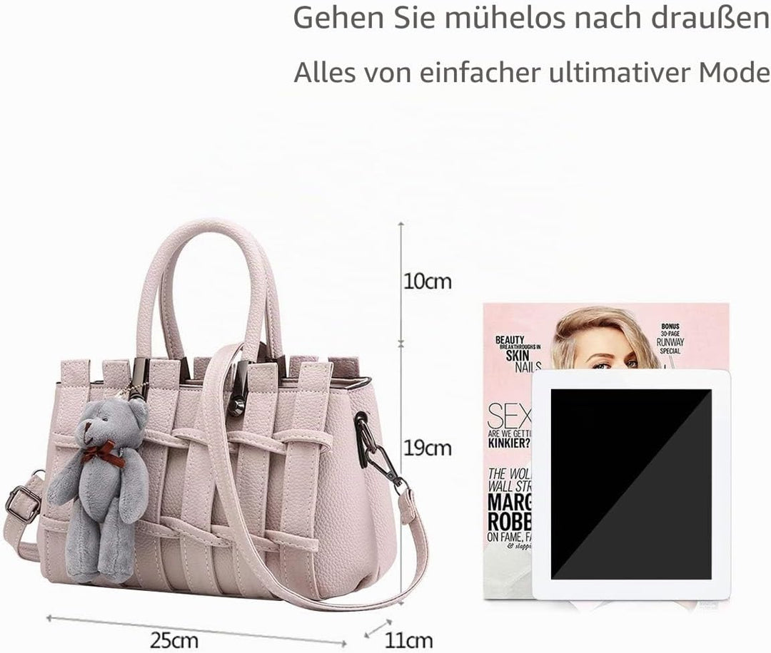 Neue Mädchen/Frauen süsse Mode-Handtasche Messenger Bag Umhängetasche Schulter-Geldbeutel Tote Weiss