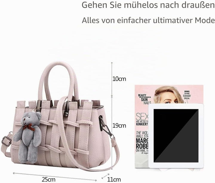 Neue Mädchen/Frauen süsse Mode-Handtasche Messenger Bag Umhängetasche Schulter-Geldbeutel Tote Weiss
