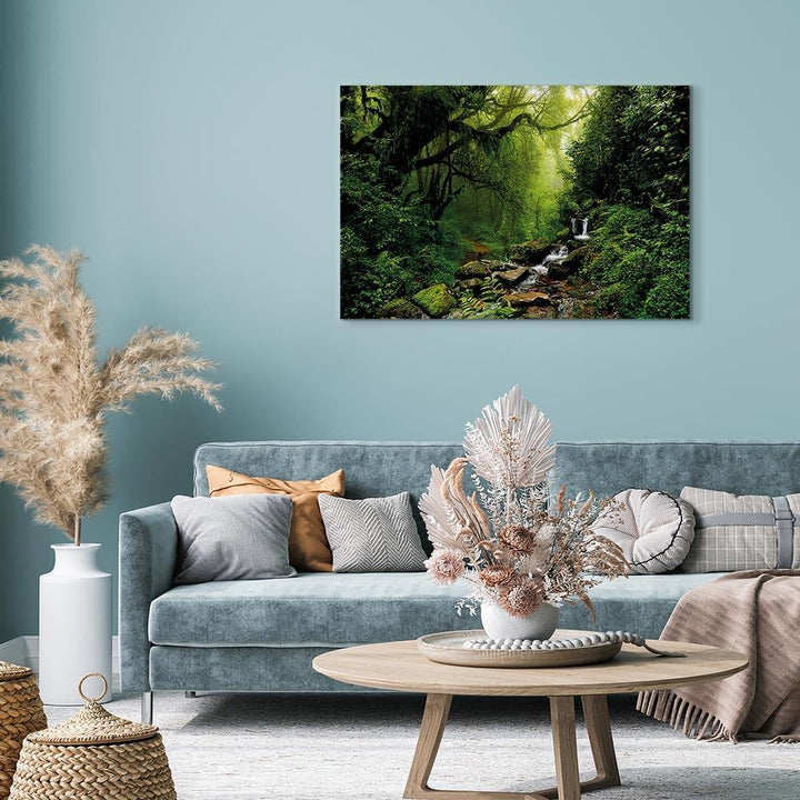 murando Akustikbild Wald Bach 120x80 cm Bilder Akustikschaum Hochleistungsschallabsorber Schallschut