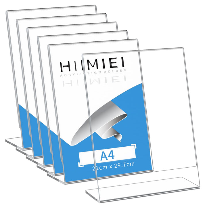 HIIMIEI A4 Tischaufsteller Schräg, 6 Stück Aufsteller Ideal für Cafés, Restaurants, Ausstellungen, B