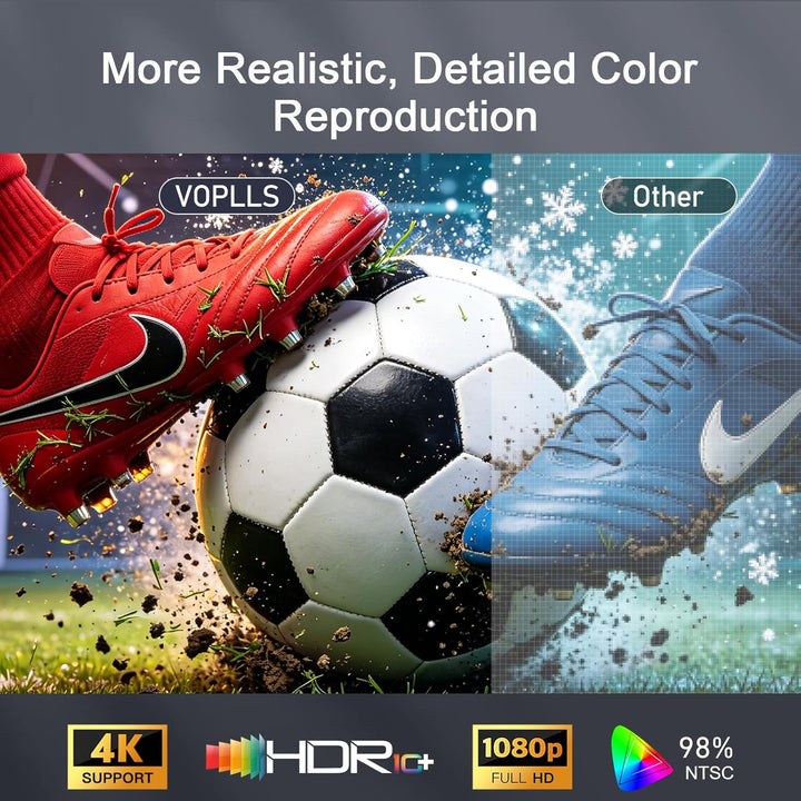 Smart Beamer【Netflix vorinstalliert & Dolby Audio】 VOPLLS Autofokus/Trapezkorrektur 40000 Lumen Beam