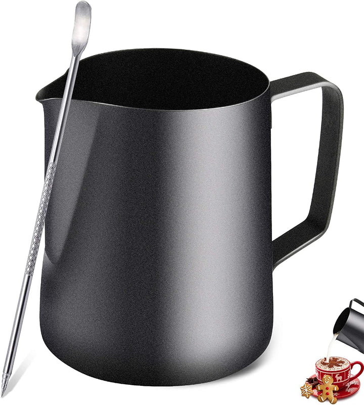 TechKen Milchkännchen,Milchkanne Edelstahl 900ml(32oz), Barista Zubehör Kaffee Milch Kännchen für Es