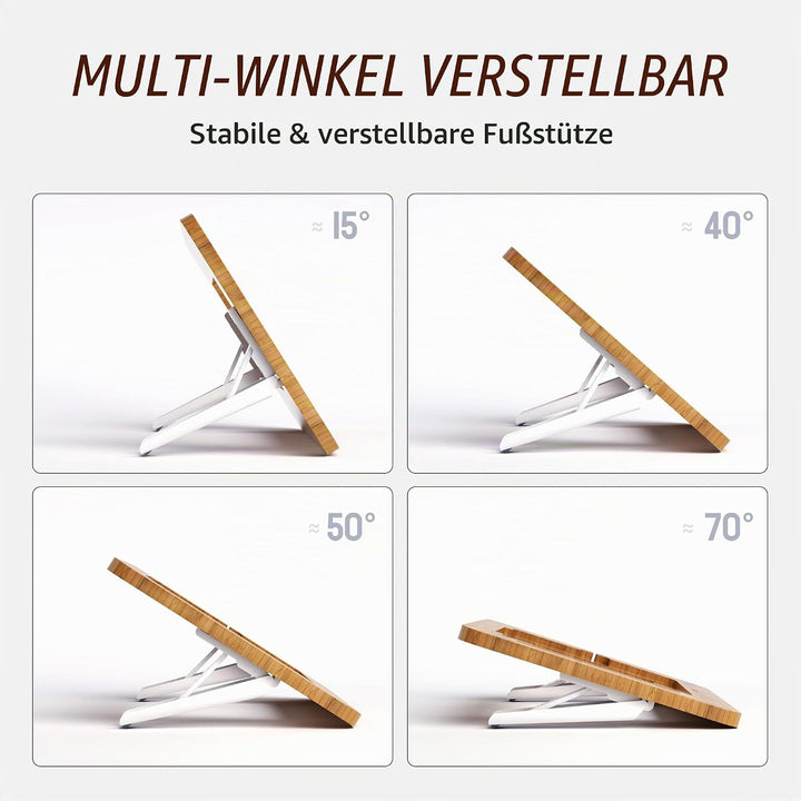 AFOOYO Tablet-Zeichenständer aus Holz, verstellbar, 5 Winkel, für Laptop, Buchleseständer, kompatibe