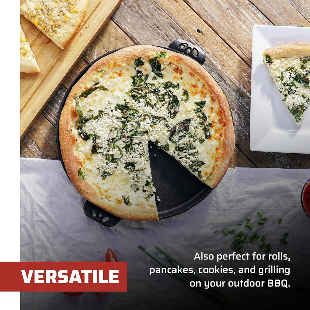 Camp Chef Pizzablech aus Gusseisen Schwarz