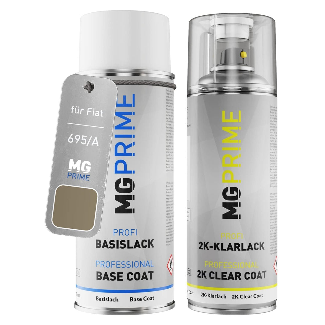 MG PRIME Autolack 2K Spraydosen Set für Fiat 695/A / 695 Grigio Record Metallic/Record Grau Metallic
