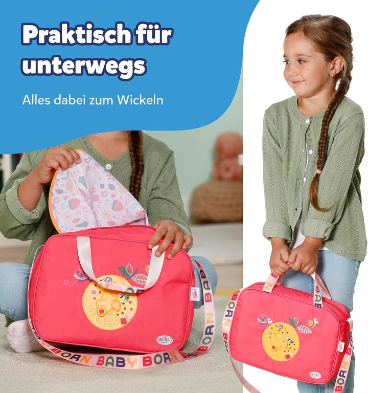 BABY born Wickeltasche für Puppen - Inkl. Windeln, Wickelunterlage, Aufbewahrungsbox &amp; Pins zum Verz