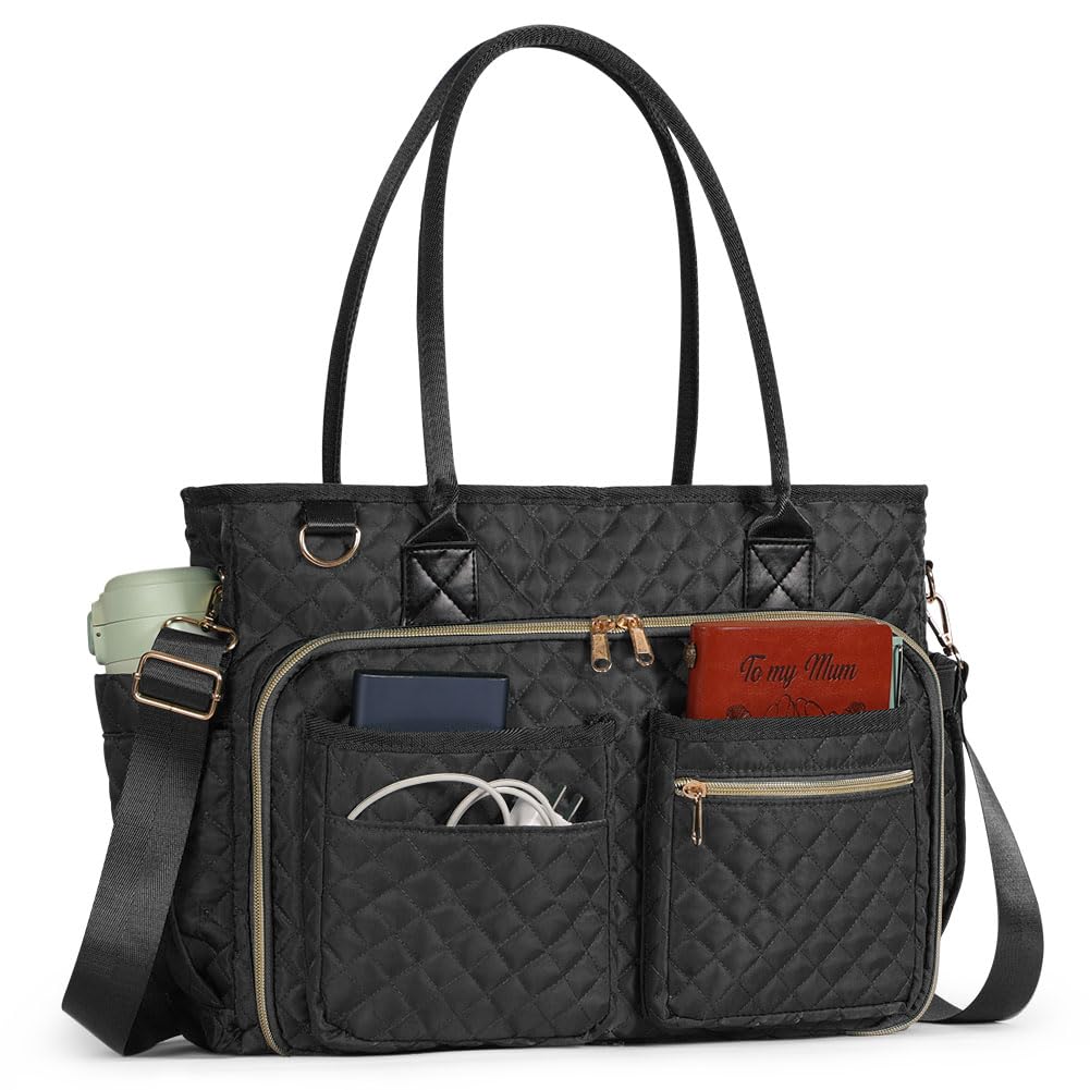 Laptoptasche Damen 15,6 Zoll Lehrertasche Gross Aktentasche Tasche mit 2 Seitentaschen, Notebooktasc