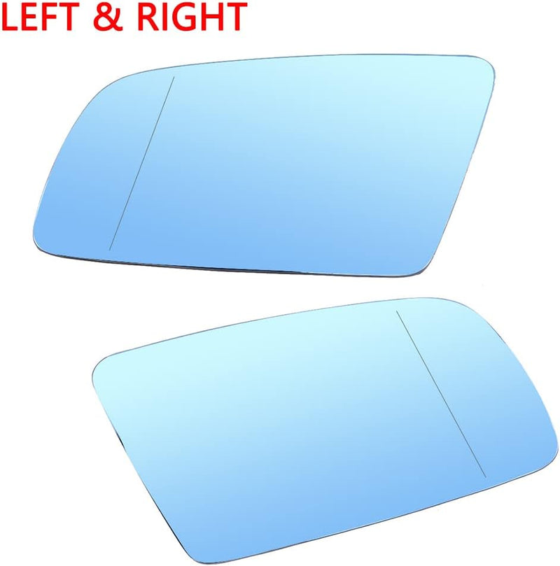 Riloer Mirror Rearview Left/Right with Heating, White/Blue Tinting, B-M-W 5 Series E60 520D 520i 523