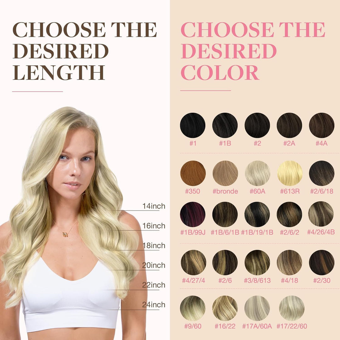 GOO GOO Tape in Extensions Echthaar, Balayage Naturschwarz Gemischt Hellblond 40cm 20pcs 50g, Haarve