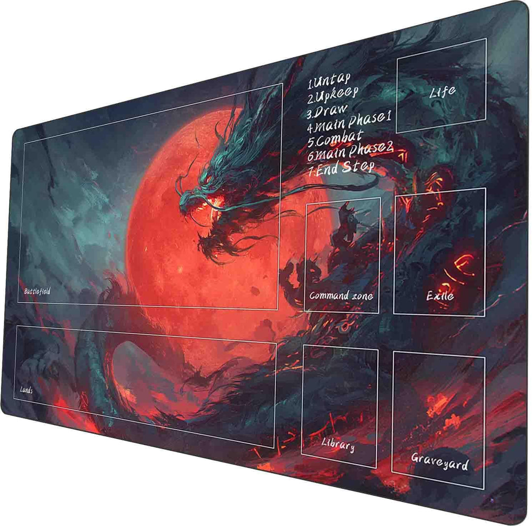 TCG MTG Spielmatte 24 × 14 - Premium-Spielmatte mit genähtem Rand mit glatter Stoffoberfläche und ru