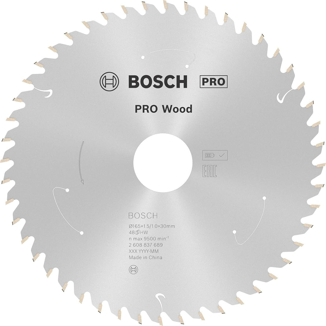 Bosch Accessories 1x Kreissägeblatt Standard for Wood (Holz, Sägeblatt Ø 165 x 30 x 1,5 mm, 48 Zähne