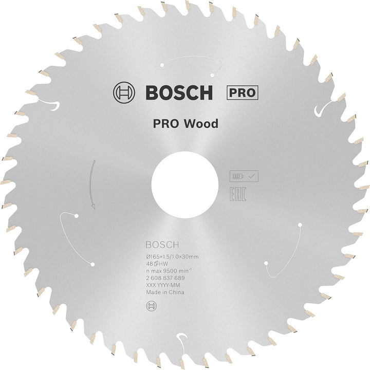 Bosch Accessories 1x Kreissägeblatt Standard for Wood (Holz, Sägeblatt Ø 165 x 30 x 1,5 mm, 48 Zähne
