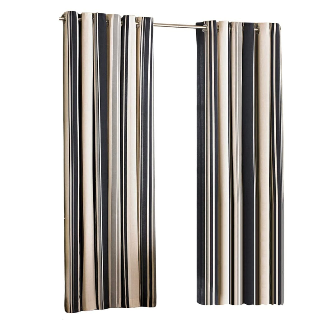 Ringösen Vorhänge Broadway Gestreift - Black, 168cm x 183cm Marine 66x72 (168x183cm), Marine 66x72 (