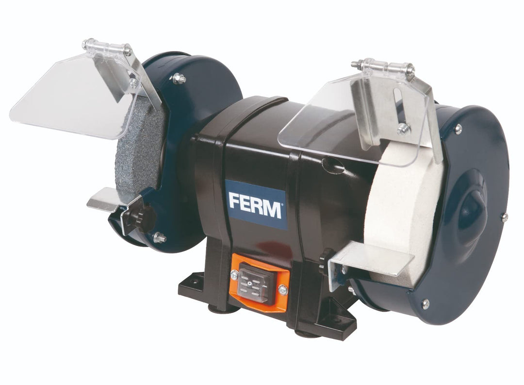 FERM BGM1020 Doppelschleifmaschine 250W - 150mm - Incl. P36 und P60 Schleifsteinen, Schutzbrille und
