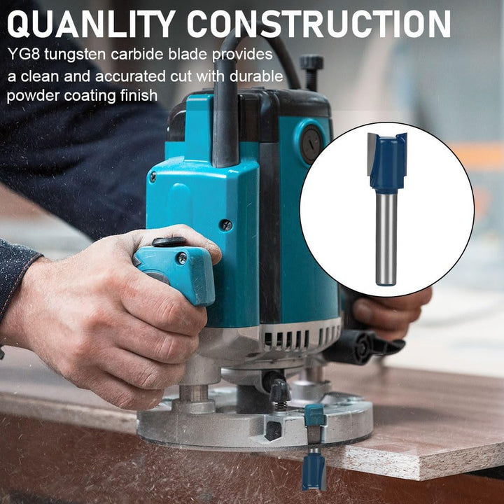 flintronic Fräser-Set, 6.35MM Fräsen Werkzeug Set, 15-tlg Holzkoffer Geschmiedeter Werkzeugstahl Obe