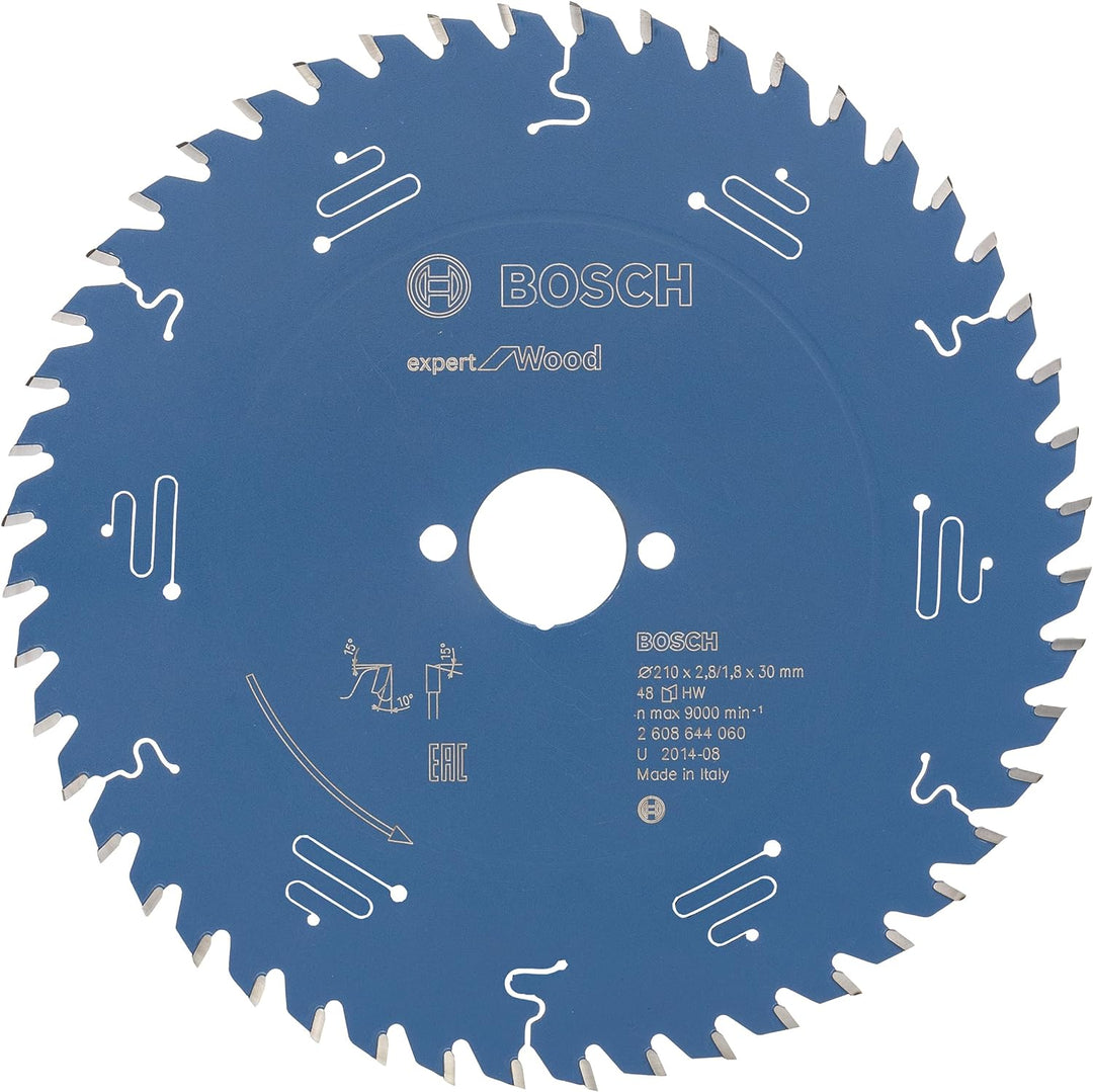 Bosch Professional 1x Kreissägeblatt Expert for Wood (für Holz, Sägeblatt Ø 210 x 30 x 2,8 mm, Zähne