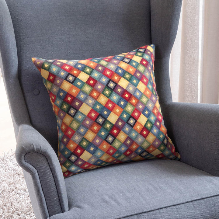 Selfitex 2er Set Bunte Couchkissen 50x50 cm, Sofakissen mit Füllung und Bezug, kuschelweiches Leseki